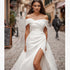 Off The Shoulder Women Wedding Dresses Elegant Satin Mermaid Gowns