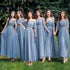 Bridesmaid Dress Elegant Tulle Ankle Length Gown With Elastic Waistband And Appliques Bridesmaid Dresses