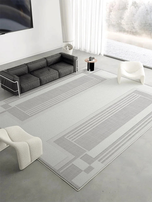 Artistic Luxury Large Living Room Carpet Comfortable Soft Bedroom Rug Minimalist Design