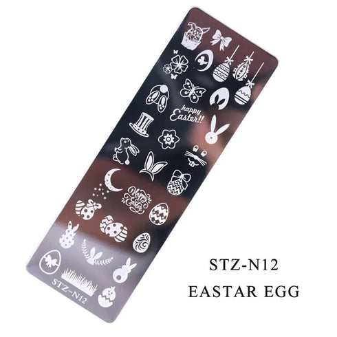 Retro Floral and Butterfly Nail Art Stamping Plate with Snowflake and Animal Designs - Creative Nail Templates for Stunning Manicures