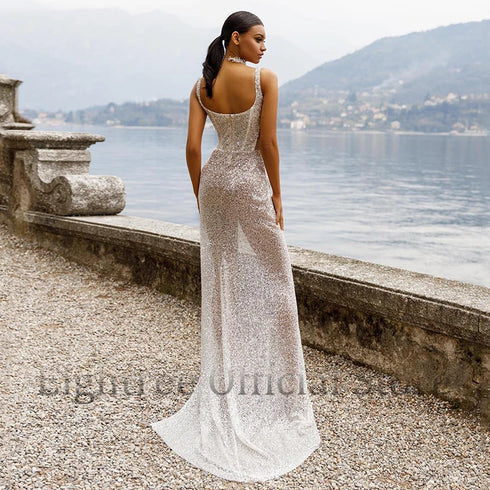 Elegant Mermaid Wedding Dresses Sexy Sweetheart High Split Gown