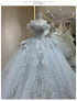 Exquisite Off Shoulder Wedding Dress with Beading and Lace Embellishments for Elegant Bridal Dress