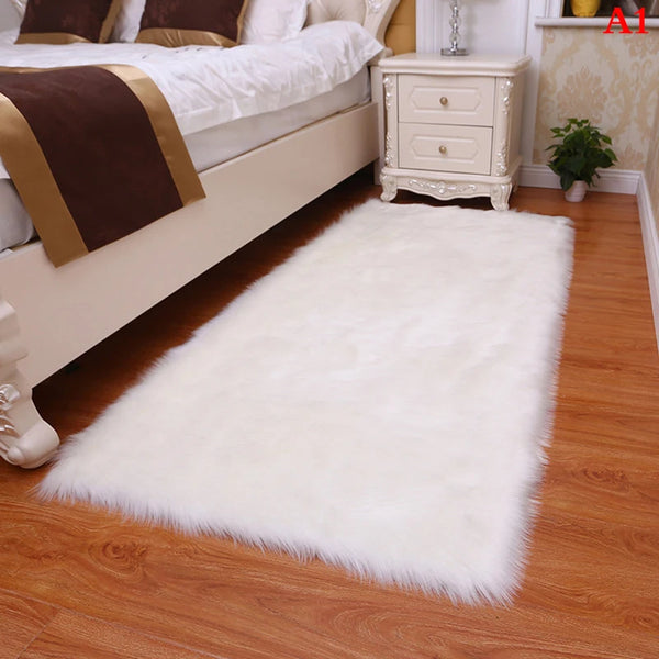 Soft Sheepskin Plush Carpet Imitation Mat for Bedroom and Living Room Decoration