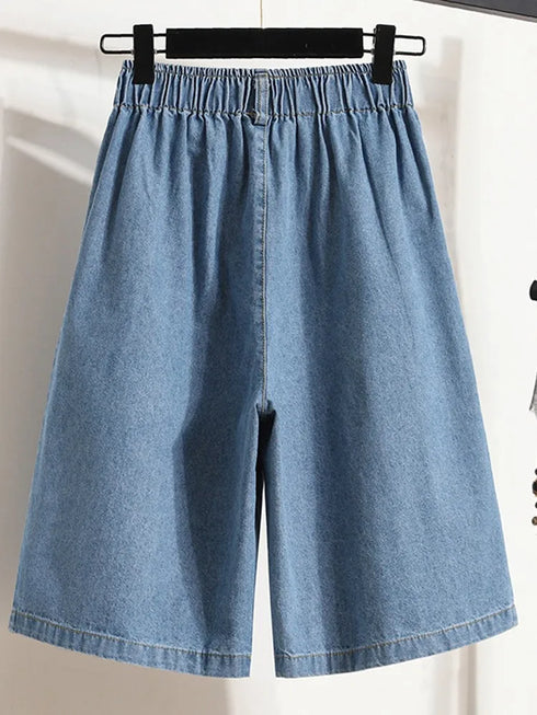 Casual Wide Leg Jeans for Women - Vintage Style Knee Length Denim Pants Perfect for Summer Outfits and Fall Jeans Outfit Ideas