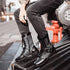 Punk-Inspired Mid-Calf Motorcycle Boots for Men - All-Match Denim Tooling Footwear