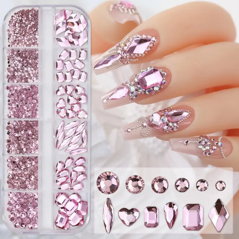 Luxury Nail Art Decoration with Mixed Rhinestones and Crystal Gems for Stunning Manicure Accessories - Perfect for Fall Season Nails