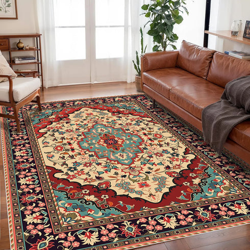 Bohemian Crystal Velvet Rugs for Living Room and Bedroom Waterproof and Dirt Resistant Carpet