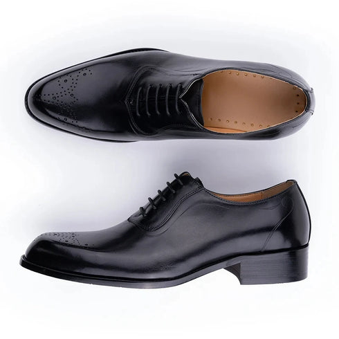 Classic Men's Oxfords Genuine Leather Shoes for Wedding Party Office and Business Suits