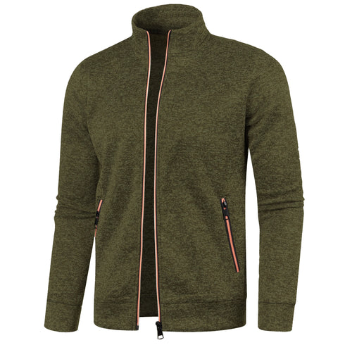 Men's Casual Long Zipper Jacket for Autumn and Winter – Thick, Comfortable Outerwear with Turtleneck and Pockets