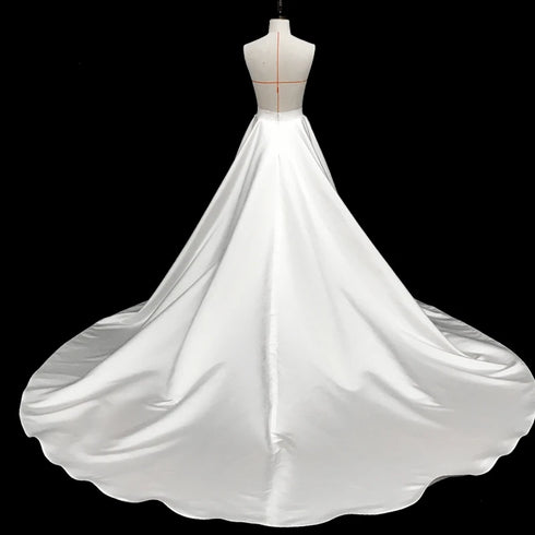 Satin Detachable Skirt Wedding Removable Train Bridal Overskirt