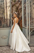 Simple Wedding Dresses With Pockets Long Satin Spaghetti Straps Gowns