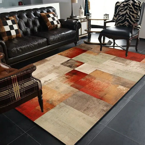 Abstract Geometric Large Rugs for Living Room Nordic Retro Home Mats Non-Slip Washable Carpet