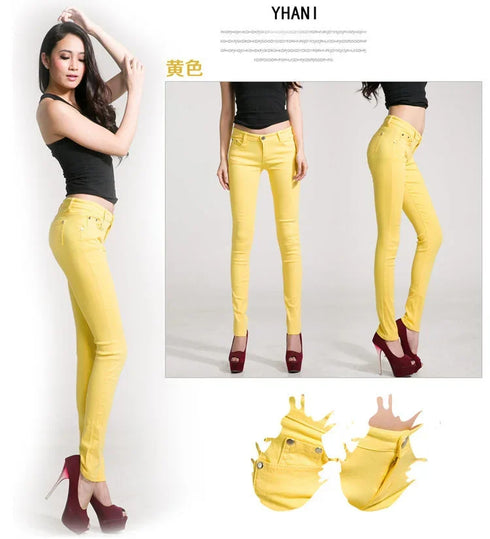 Candy Color Women's Straight Leg Jeans - Versatile Stretch Denim Pants for All Seasons, Perfect for Fall Outfits with Jeans and Homecoming Styles