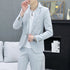 Korean Slim Fit Two-Piece Suit Set for Men Casual Trendy British Style Coat and Trousers