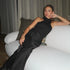 JULISSA MO Satin Sexy Hollow Out Maxi Dress for Elegant Parties