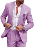 Elegant Men's Linen Suit Set - 2 Piece One Button Slim Fit for Smart Casual Events and Year-Round Style