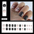 Glitter Flower Wave French Press-On Nails - 24pcs Short Square Acrylic False Nails for Stunning Manicures, Perfect for Fall Season Nails