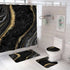 4 Piece Doormat Shower Curtain Set with Non-Slip Rugs Toilet Seat Cover and Bath Carpet for Bathroom Decor