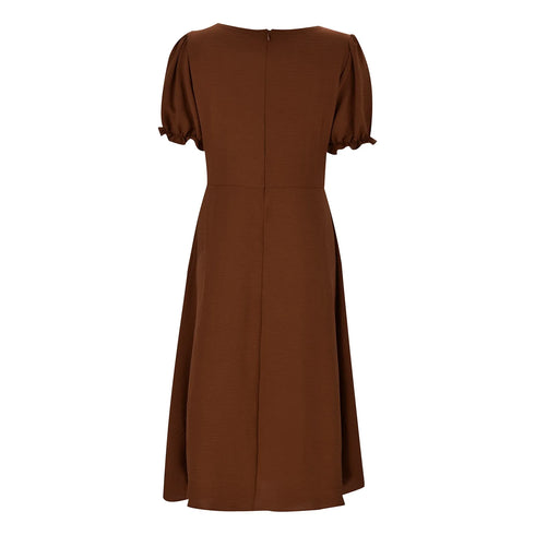 Elegant V-Neck A-Line Maxi Dress for Women with Slit - Perfect for Office and Daily Wear