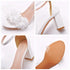 Elegant Floral Buckle Strap Heeled Sandals for Women's Wedding and Party Wear