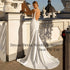 Mermaid Beading Wedding Dress Backless V Neck Spaghetti Straps Floor Length Gown With Shawl