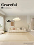 Minimalist Beige Art Stripe Carpet Soft Large Area Rug for Bedroom and Living Room Decor