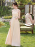 Bridesmaid Dress Satin Off-Shoulder Ruffle A-Line Floor-Length Lace-Up Gown Wedding Dress