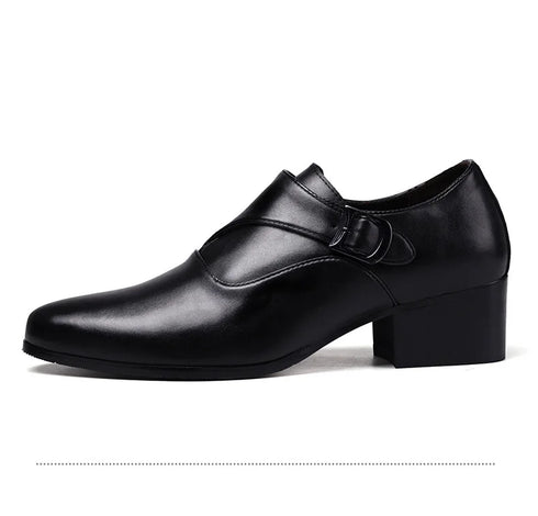 Leather Men Dress Shoes Elevator Business Oxford Footwear for Wedding and Office