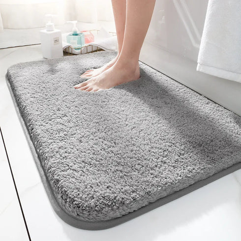 Super Thick Fluff Fiber Bath Mat Comfortable Soft Non-Slip Absorbent Rug Shower Room Doormat