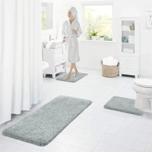 Luxury Absorbent Non-Slip Bath Mat Plush Bathroom Rug Soft Fluffy Carpet