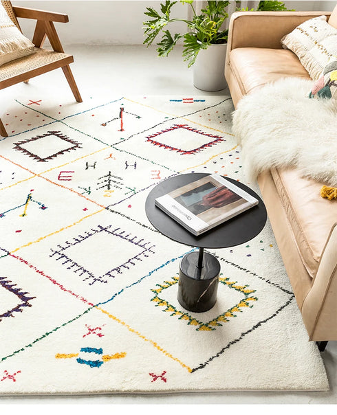 Ethnic Style Large Area Carpet for Living Room and Bedroom Plush Mat Home Decoration