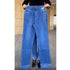 Elastic Waist Jeans For Women High Waist Wide Leg Denim Pants Loose Fit Casual Trousers