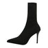 Sexy Sock Boots Knitting Stretch High Heels for Women Fashion Shoes Ankle Boots