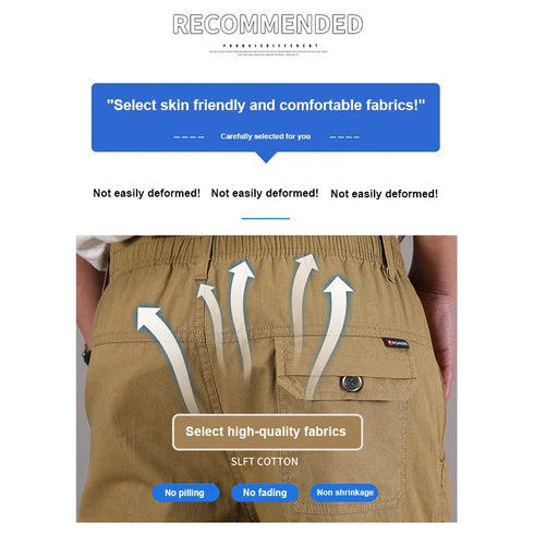 Men's Cropped Shorts Pure Cotton Business Gentleman Casual Work Shorts