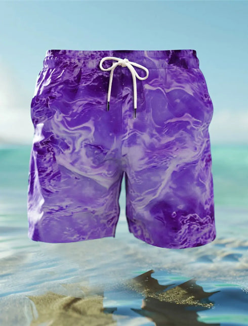 Men's Board Shorts Swim Trunks Print Sea Gradient Quick Dry Casual Beach