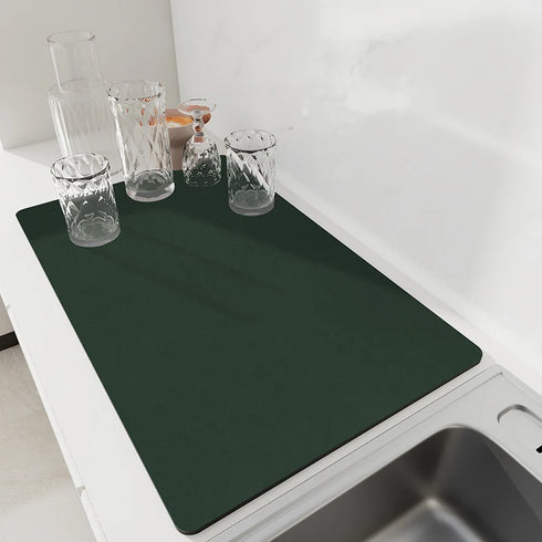 Solid Kitchen Super Absorbent Dish Drying Mats Non-Slip Draining Pads Quick Dry Tableware Accessories