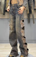Y2K-Inspired Women's High Waist Denim Pants with Butterfly Embroidery - Loose Fit Straight Ripped Jeans Perfect for Streetwear and Fall Outfits with Jeans