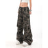 Casual Wide Leg Pants for Women - Y2K Hip-Hop Cargo Overalls with Camouflage Design, Perfect for Fall Outfits and Grunge Style Inspiration