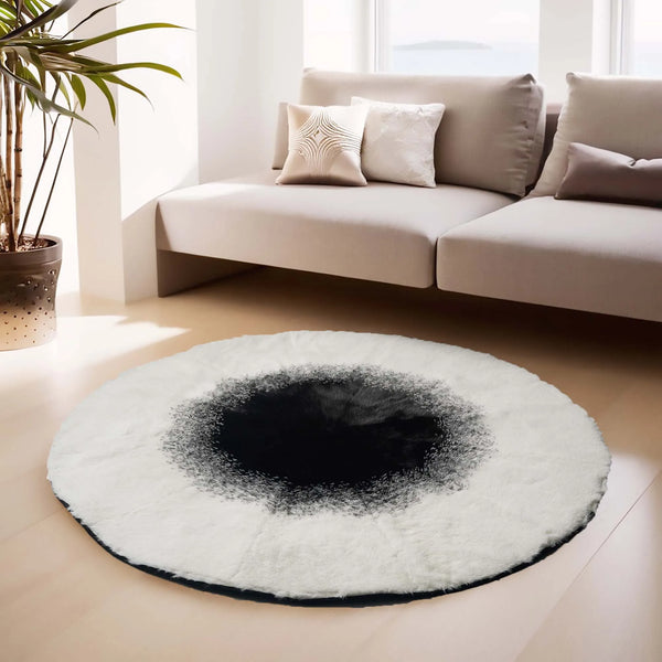 Plush Round Starry Sky Carpet Rug for Living Room and Bedroom Decoration