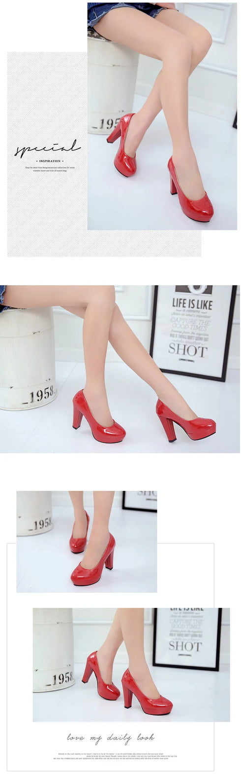Elegant Women's Party Pumps with Thick High Heels