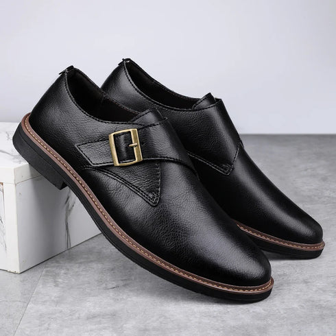 Fashionable Men's Pointed Banquet Business Wedding Shoes Casual Leather Footwear