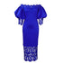 Trend Fashion Lace Midi Dress Women Off-Neck Bodycon Style