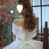 Celebrity Princess Wedding Dresses Satin Vintage Off The Shoulder Long Train Ball Gown Party Dress