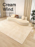Minimalist Beige Art Stripe Carpet Soft Large Area Rug for Bedroom and Living Room Decor