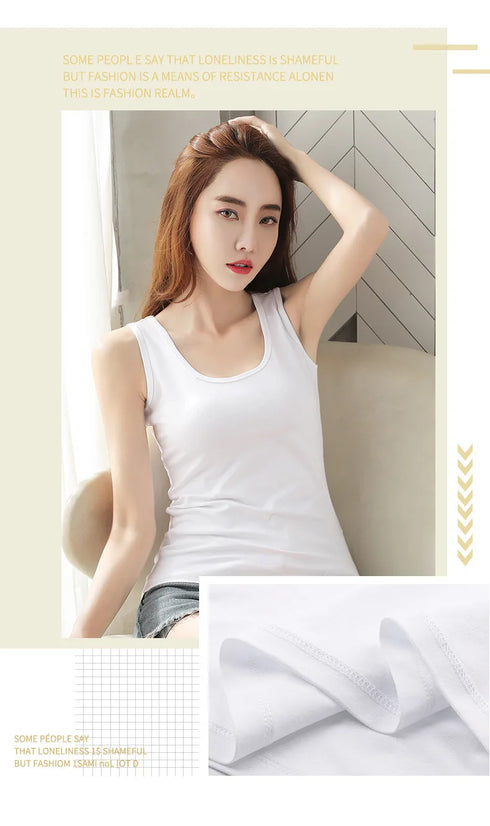 Chic Casual U-Neck Graphic Long Tank Top for Women - Trendy Sleeveless Slim Fit Vest Perfect for Summer Fashion