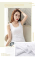 Chic Casual U-Neck Graphic Long Tank Top for Women - Trendy Sleeveless Slim Fit Vest Perfect for Summer Fashion