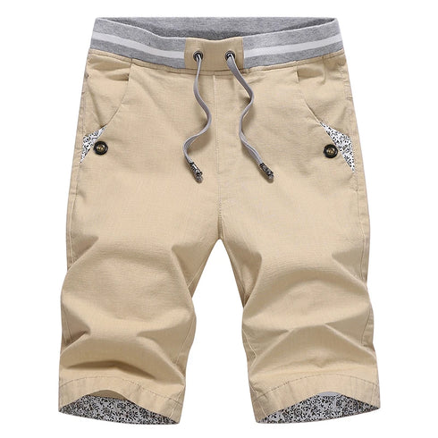 Linen Mens Shorts Casual Bermuda Beach Shorts for Men