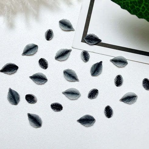 50pcs 3D Kawaii Colorful Leaf Nail Art Charms - Mixed Resin Nail Decorations and Acrylic Rhinestones for DIY Manicure Accessories and Press-On Nails