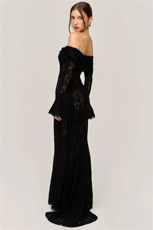 Mozision Lace Off-shoulder Sexy Maxi Dress Elegant Evening Dress