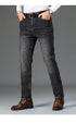 Men's High Waist Fit Straight Jeans Classic Vintage Cotton Trousers